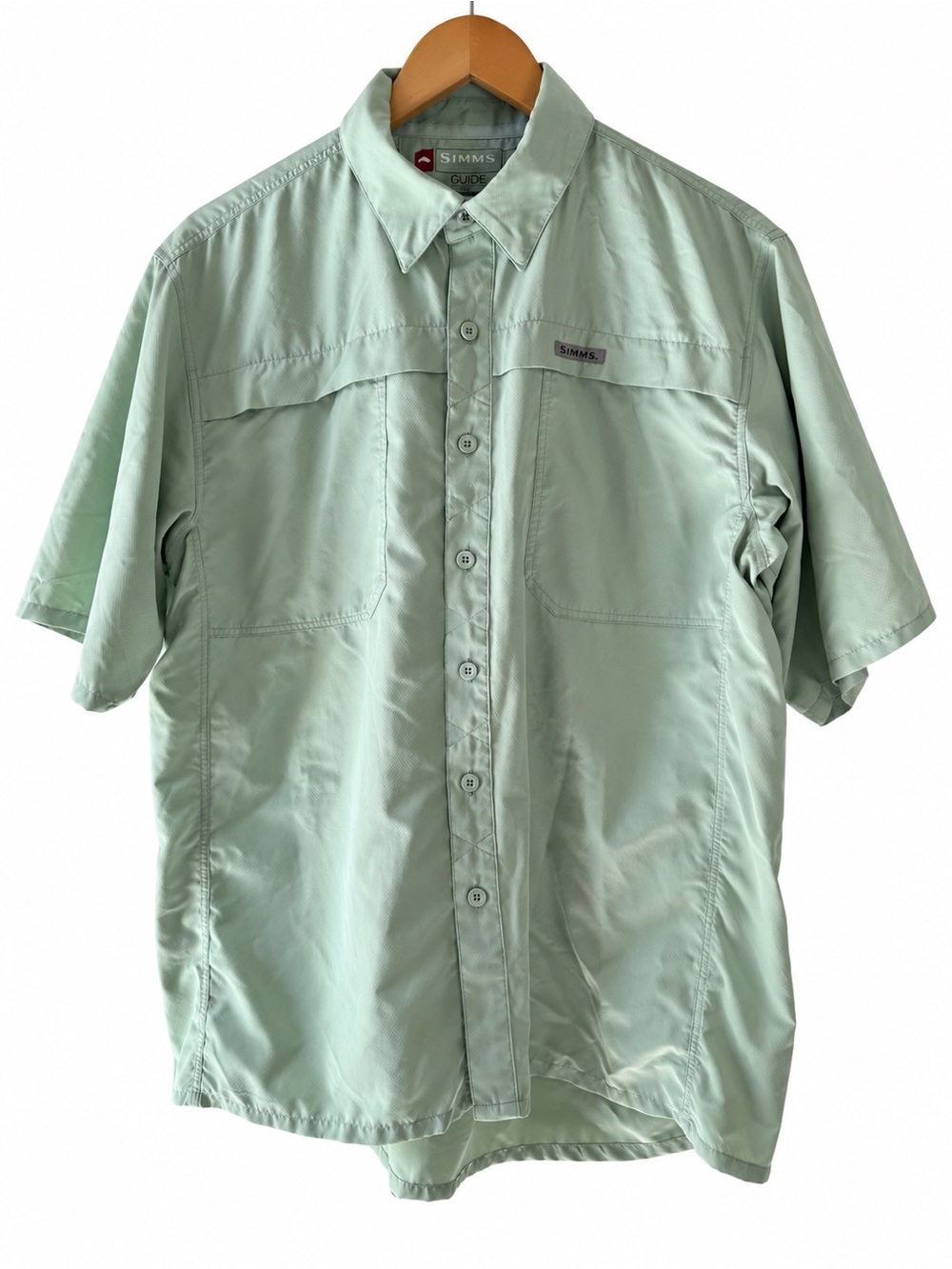 Simms Short Sleeve Button-Front Guide Fishing Shirt Sz Medium